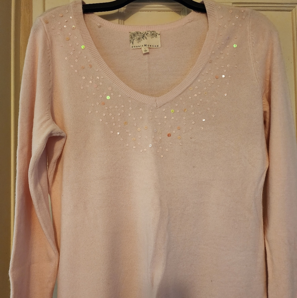 Debbie Morgan L Pink Sweater